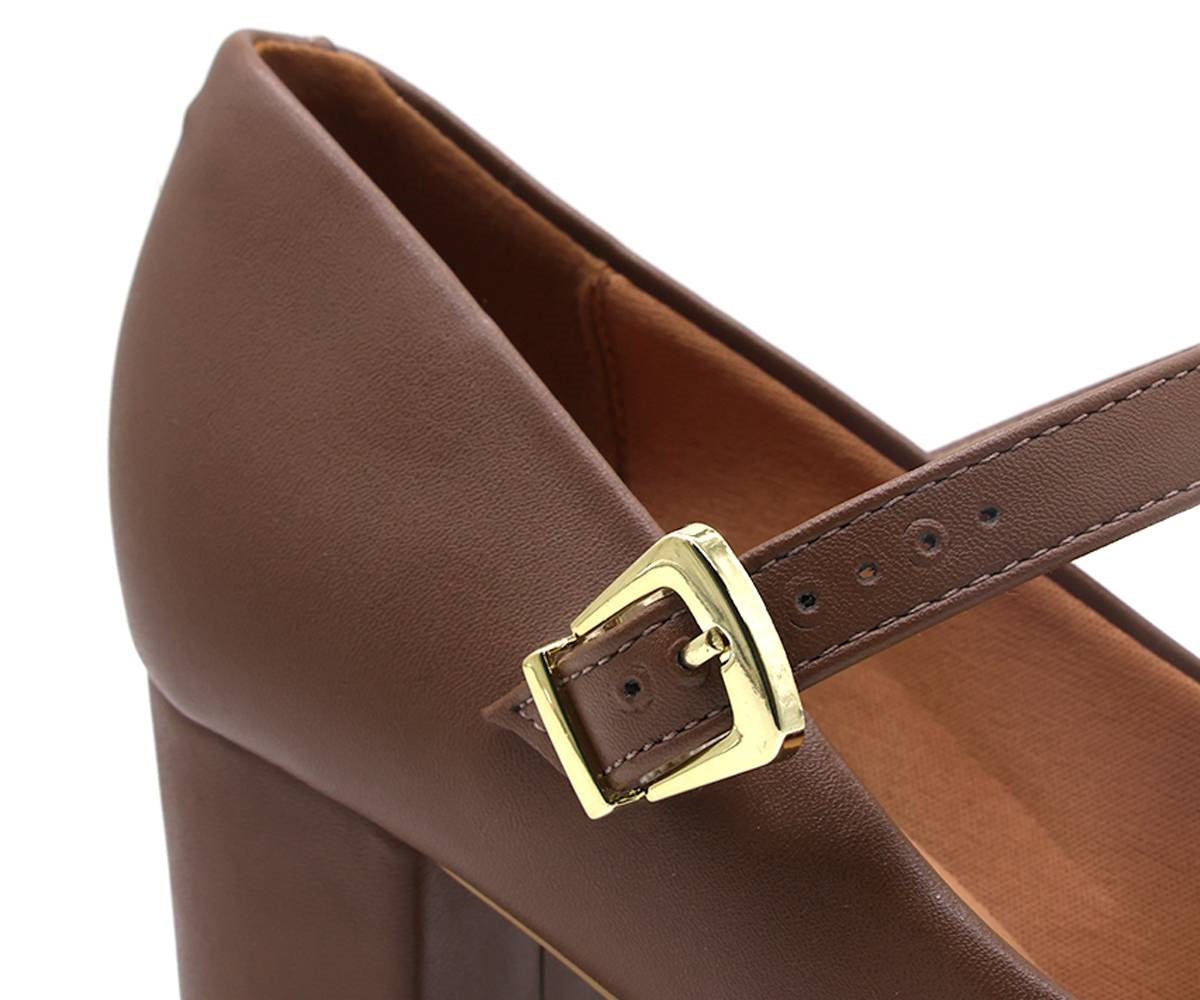 br brown block heel maryjanes