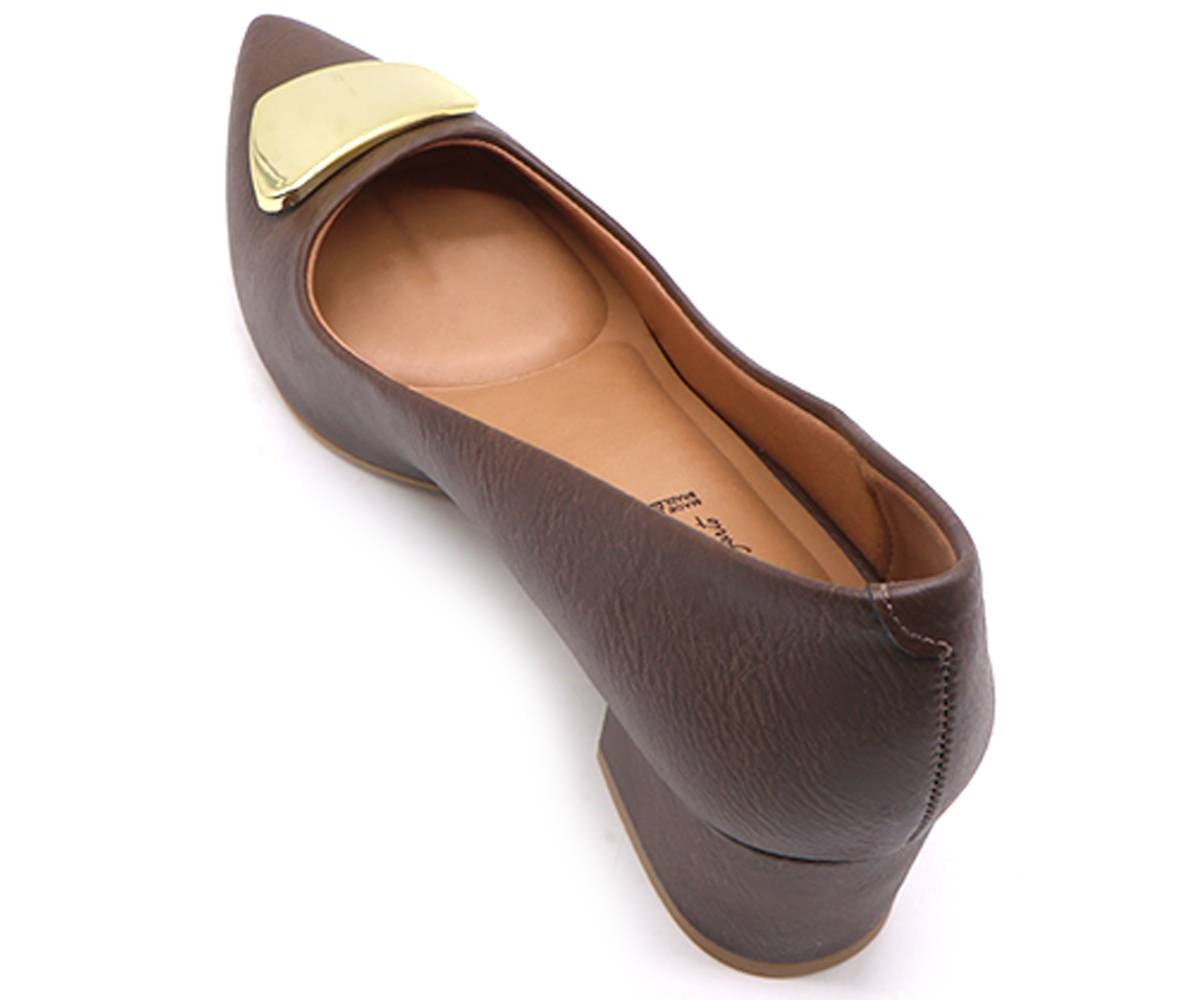 br brown gold plated block heels