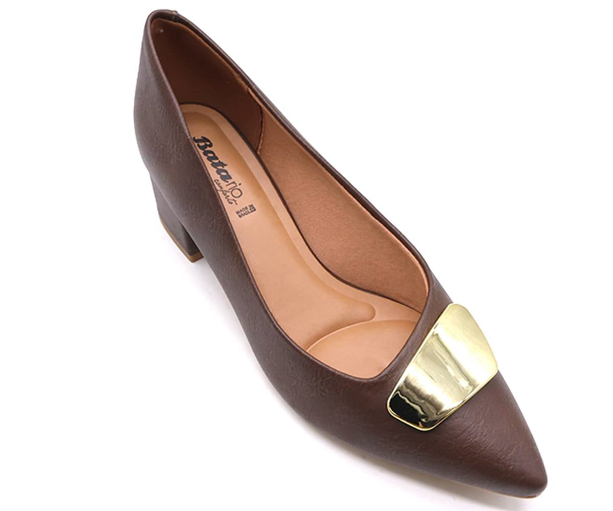 br brown gold plated block heels