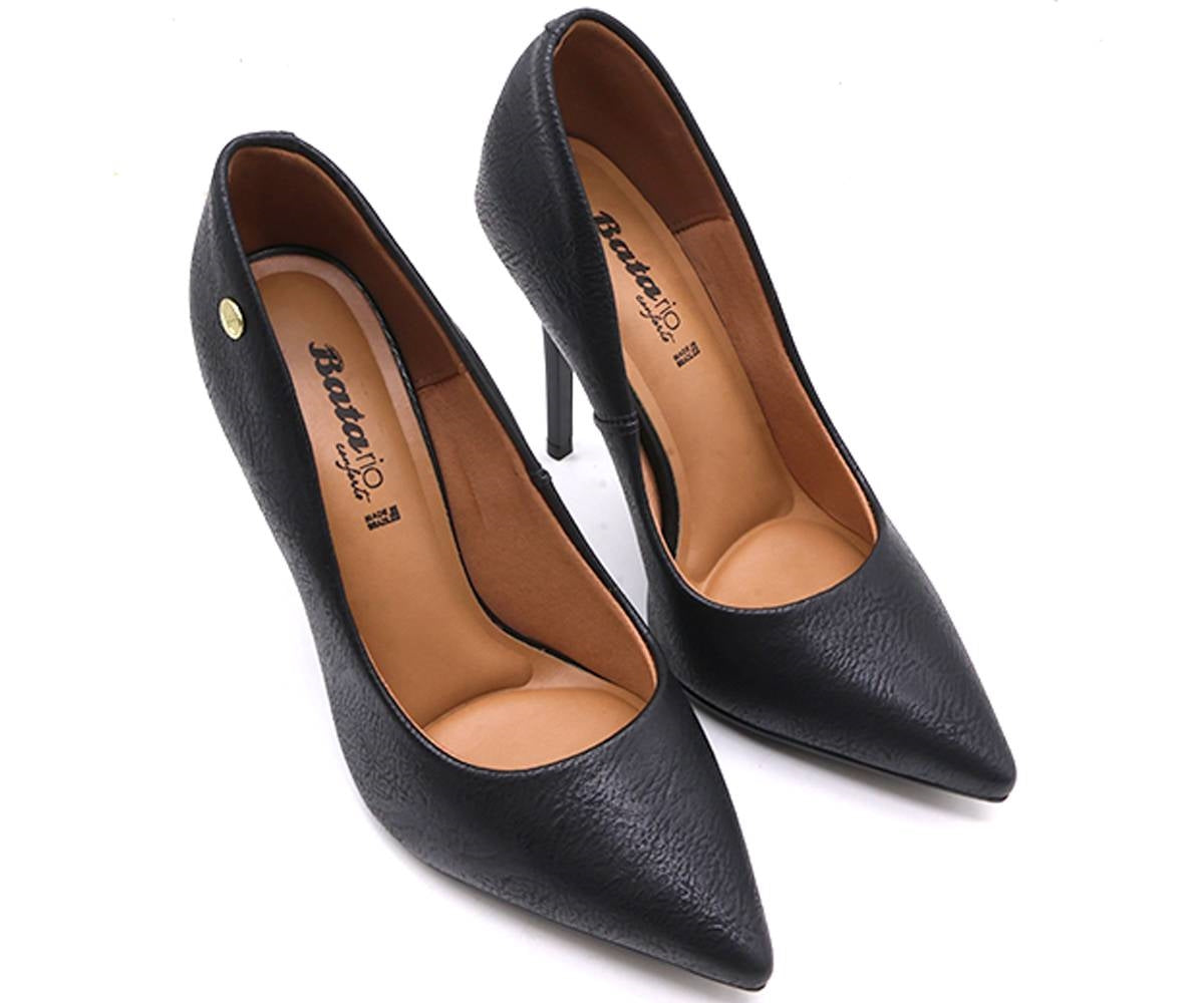 br cracked black high stilettos