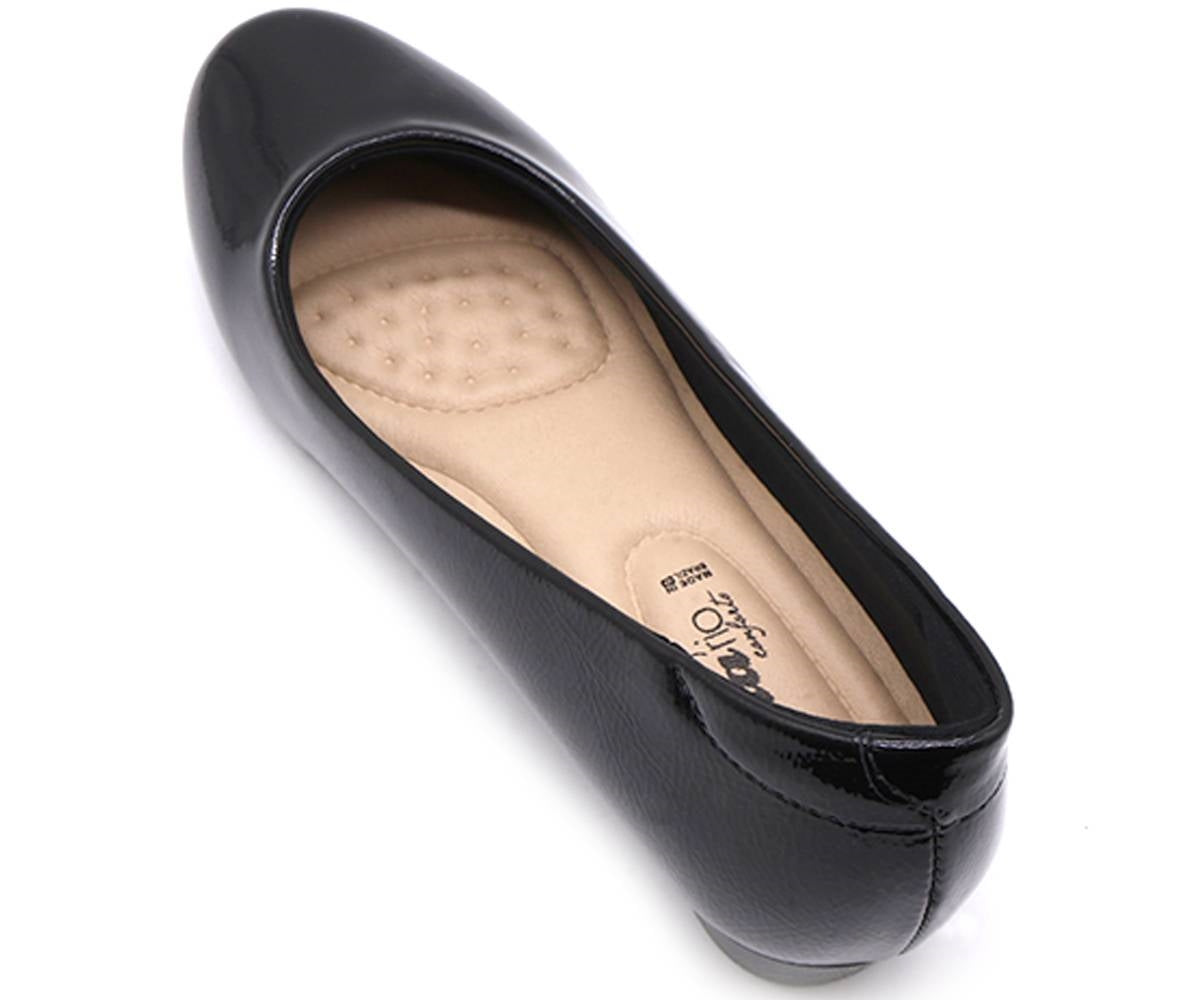 br black patent wedge loafer