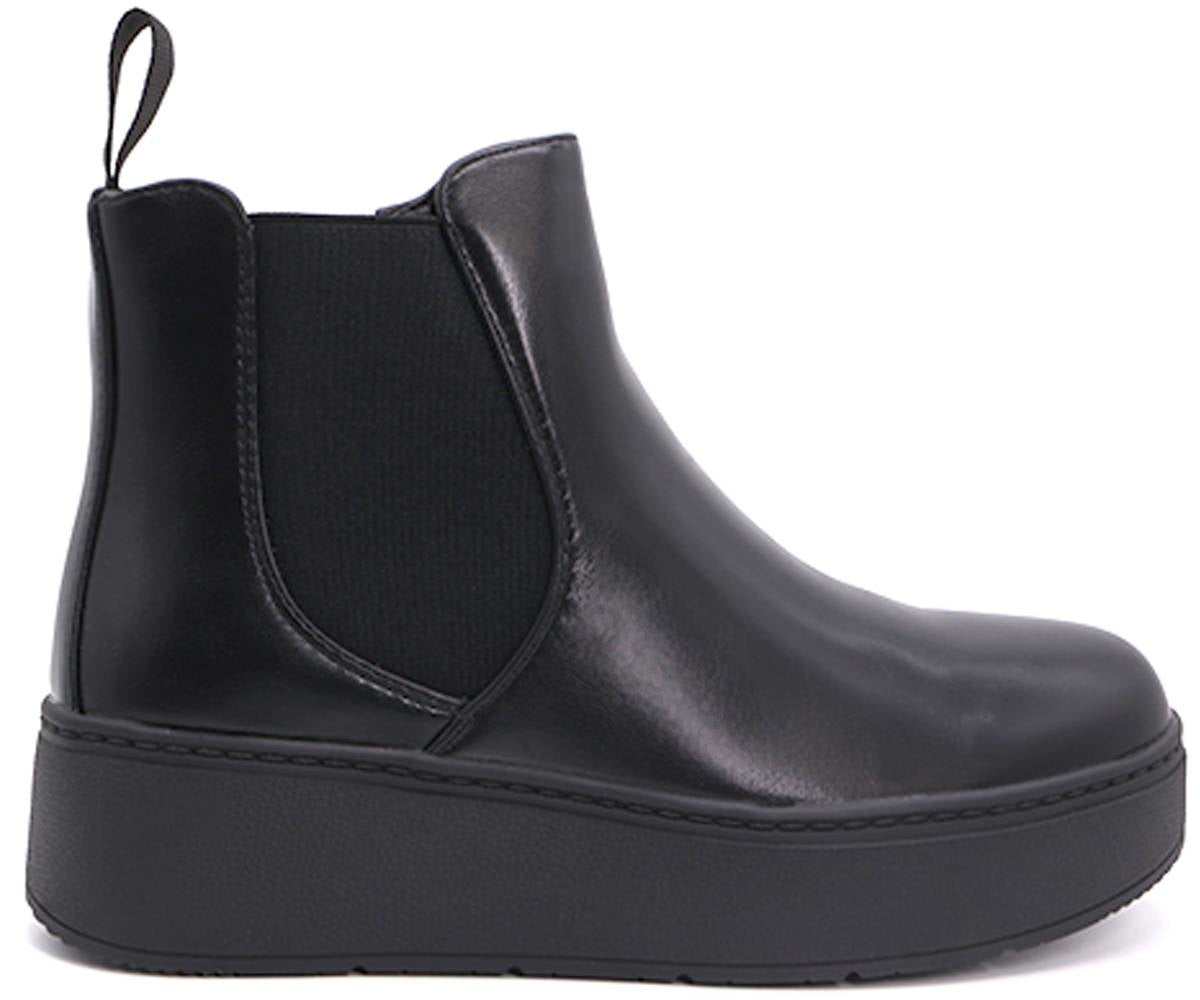 black chunky chelsea boot