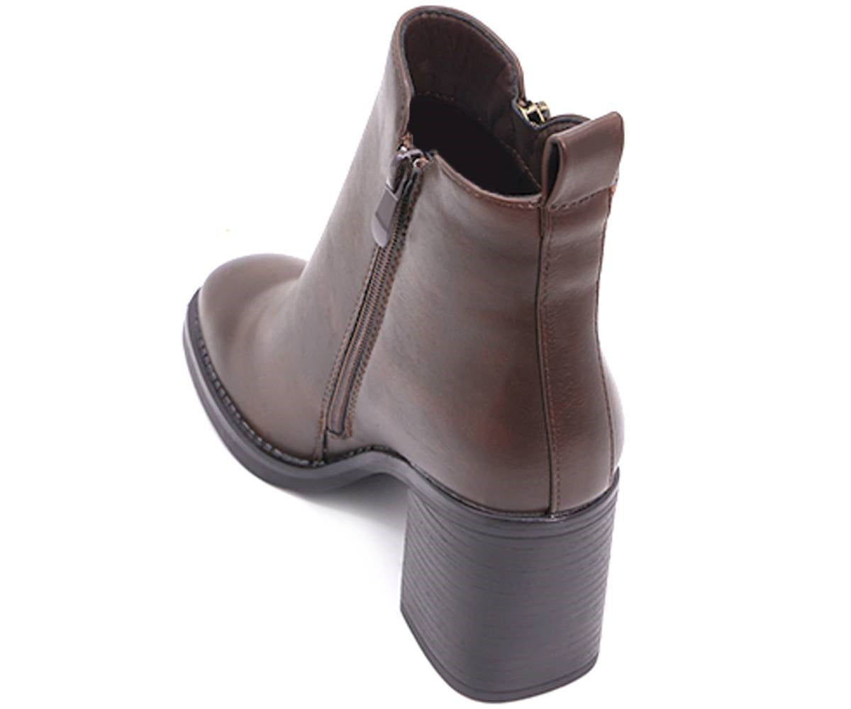 high brown ankle booties