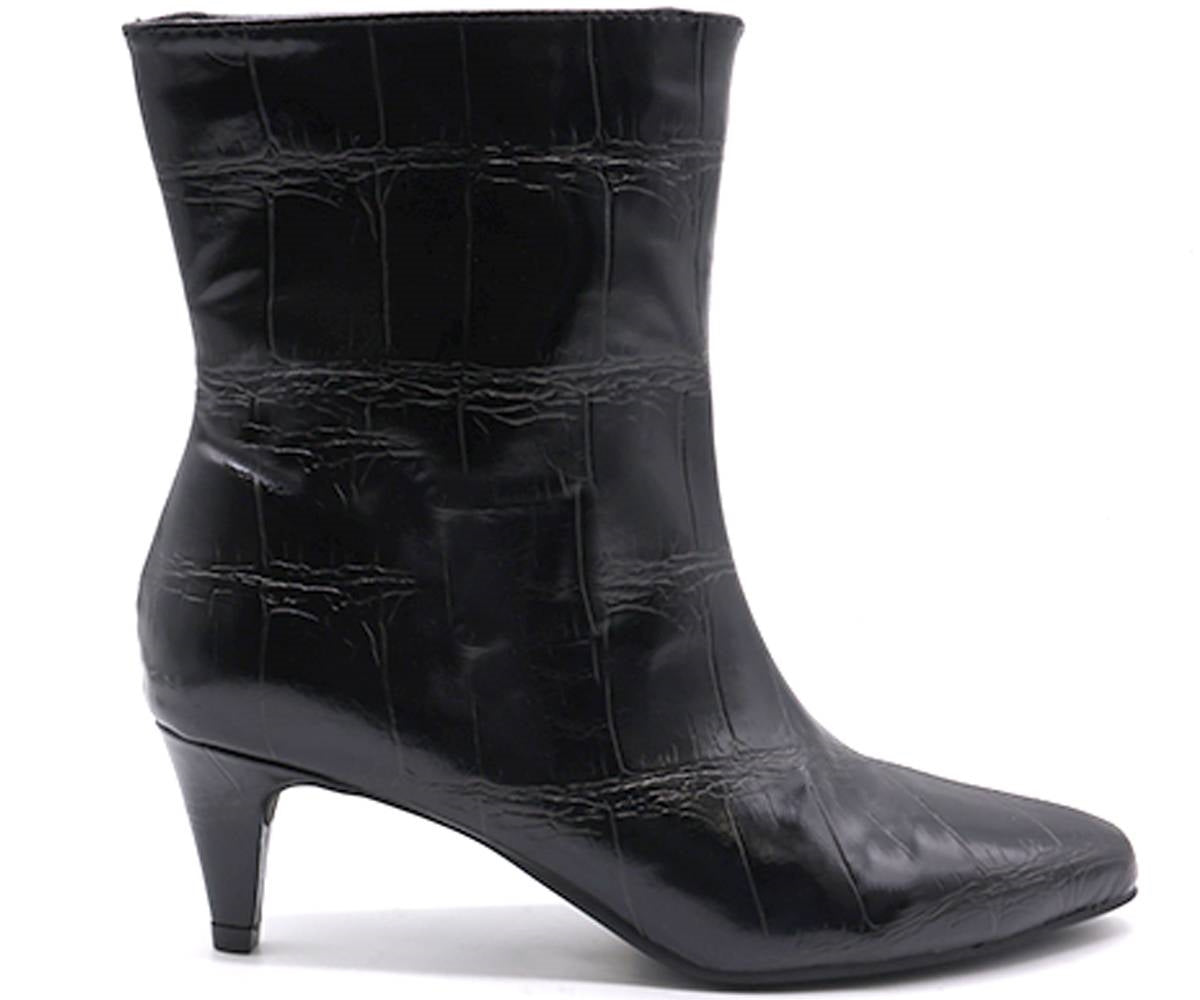 black croc stiletto boots