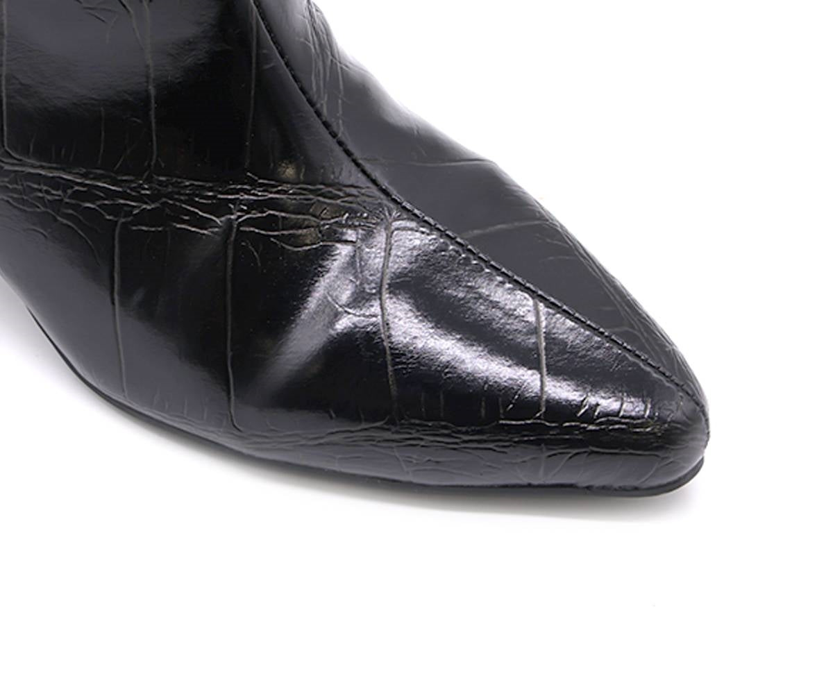 black croc stiletto boots