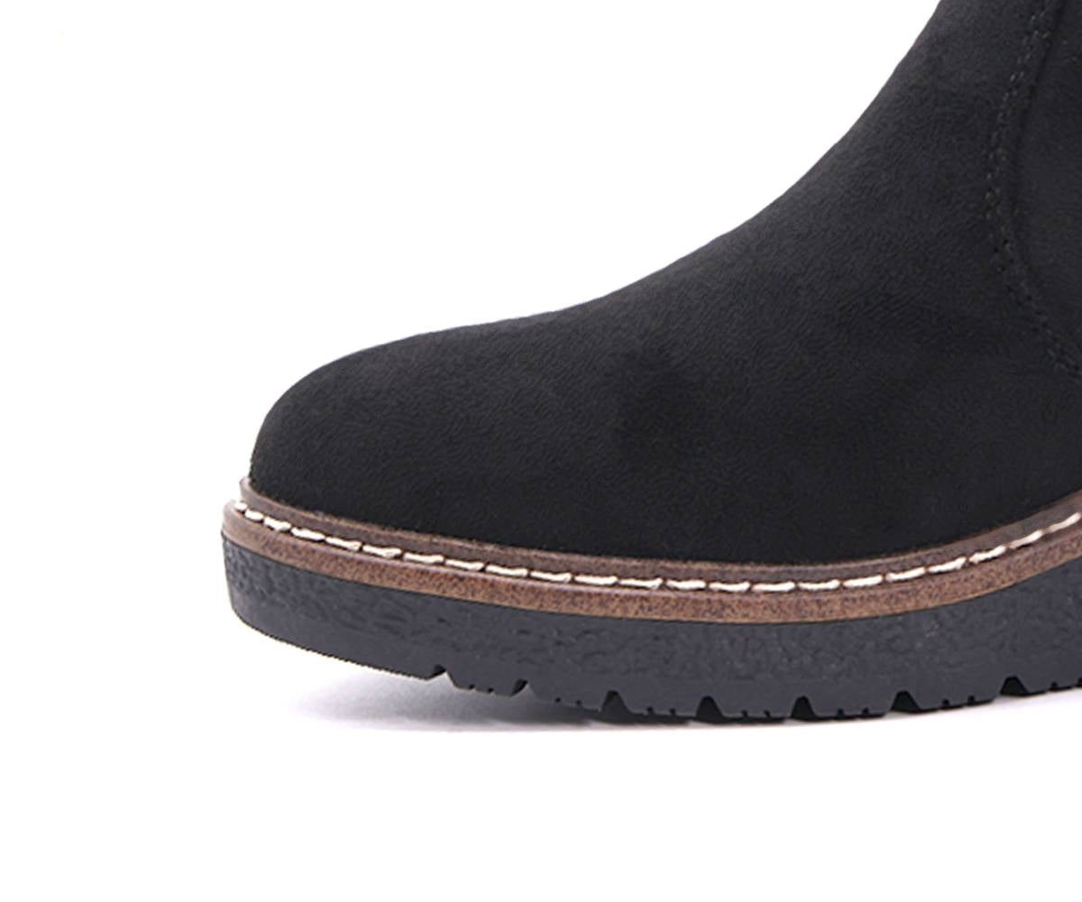 black suede comfort wedge boots