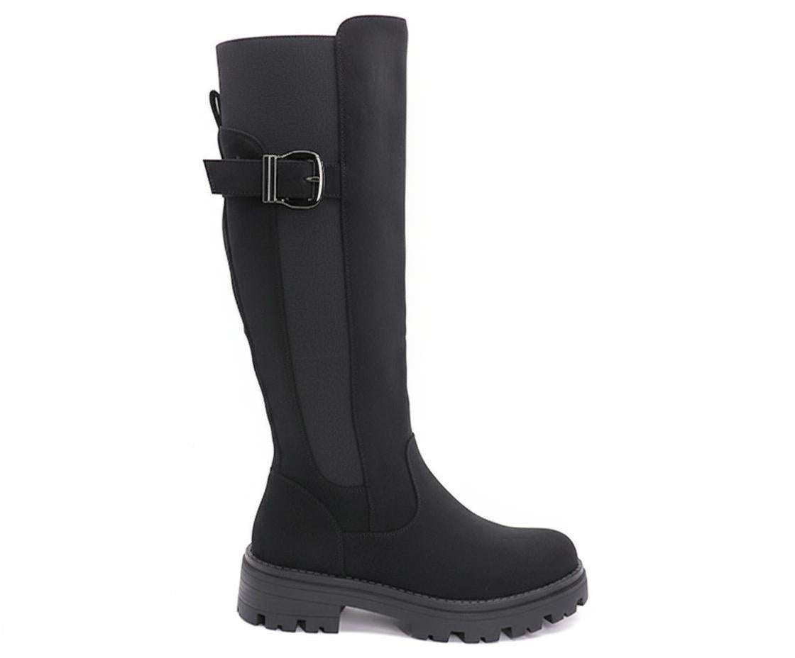 black suede calf boots