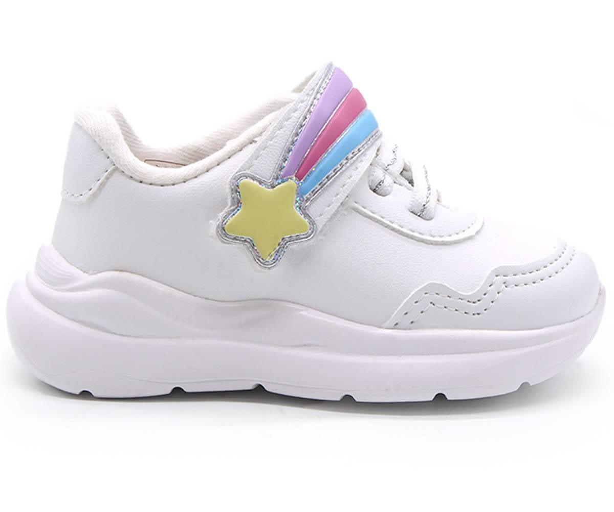 br white rainbow glittery sneakers