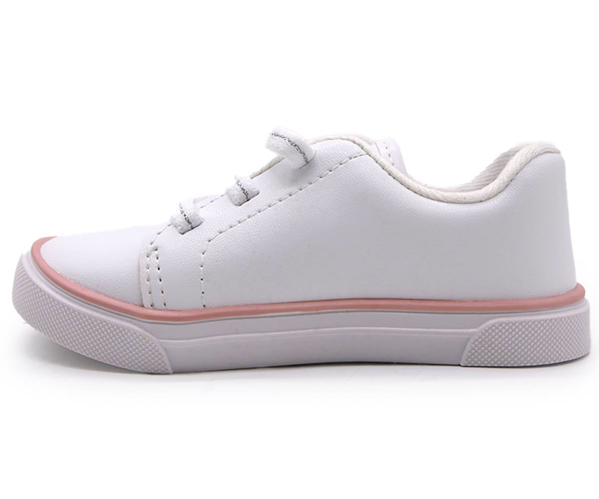 br pink trimmed white sneakers