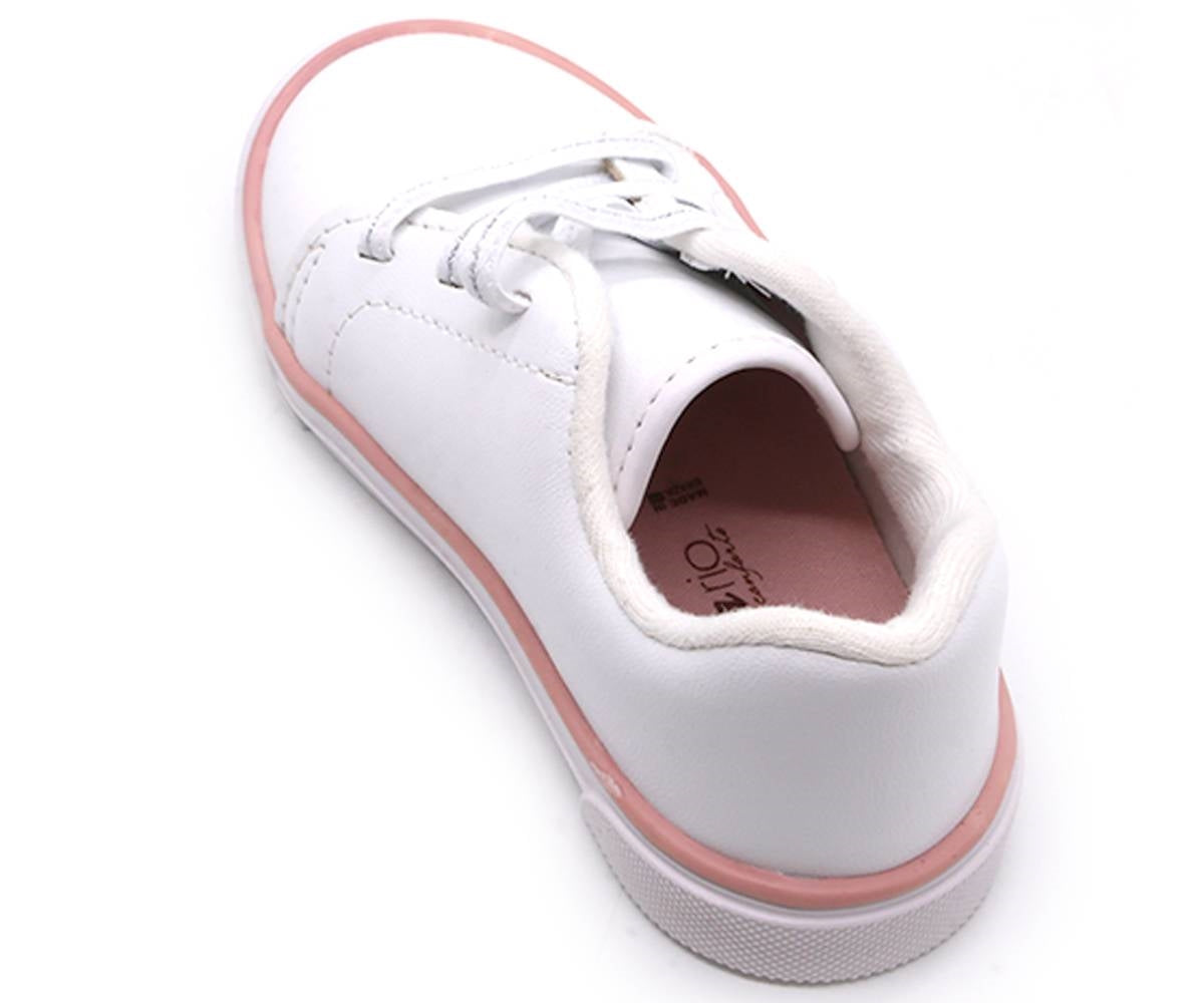 br pink trimmed white sneakers