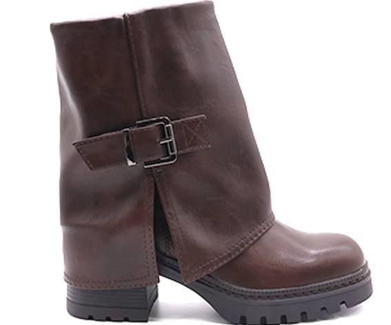 brown folded boot