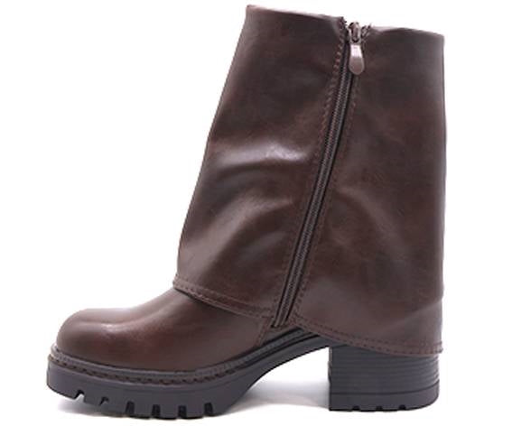 brown folded boot