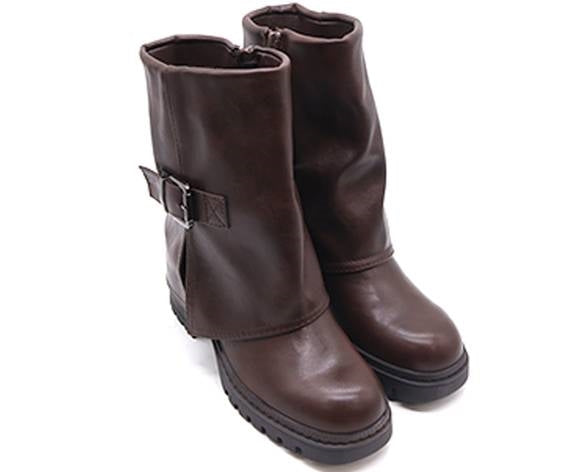 brown folded boot