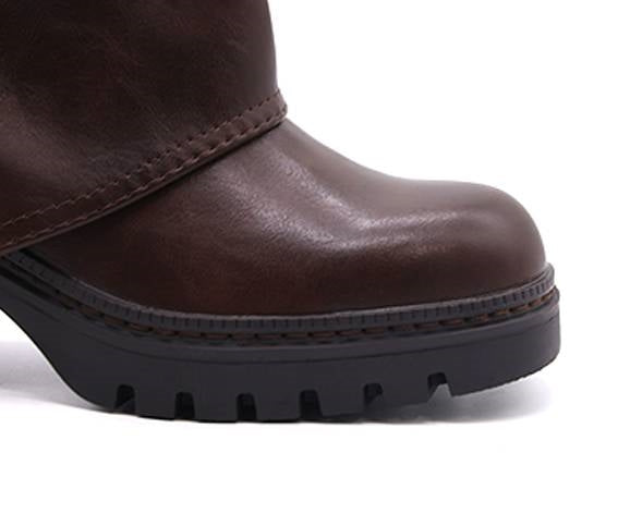 brown folded boot