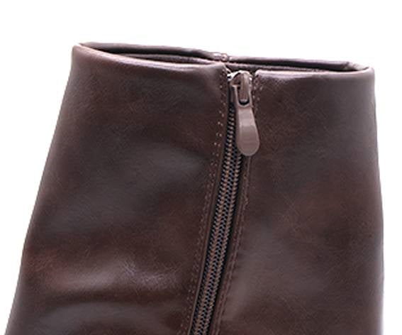 brown folded boot