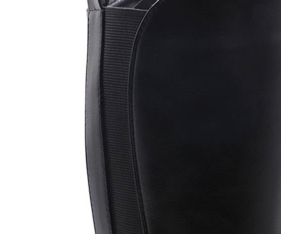 black dbl buckled knee boot