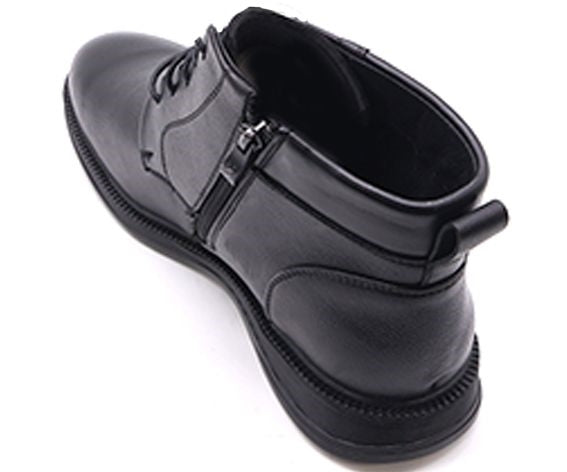 black lace-up derby boot