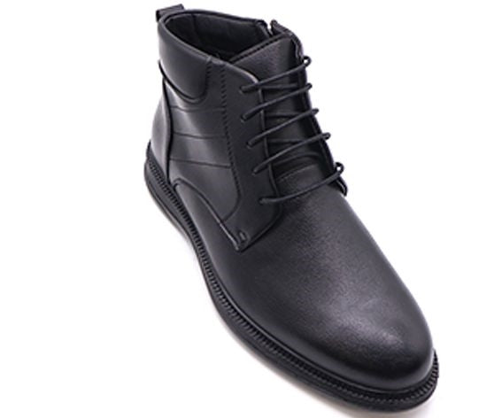black lace-up derby boot
