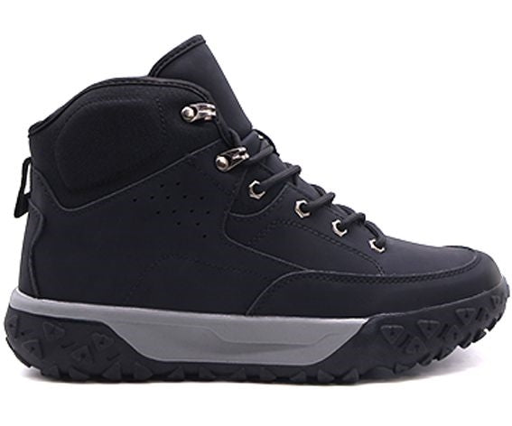 black trail-grip boot