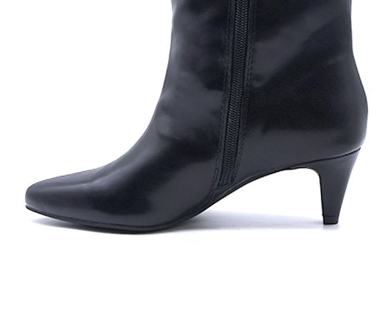 br black pointed calf stiletto boots