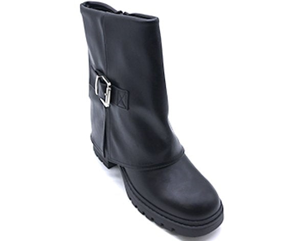 black folded boot