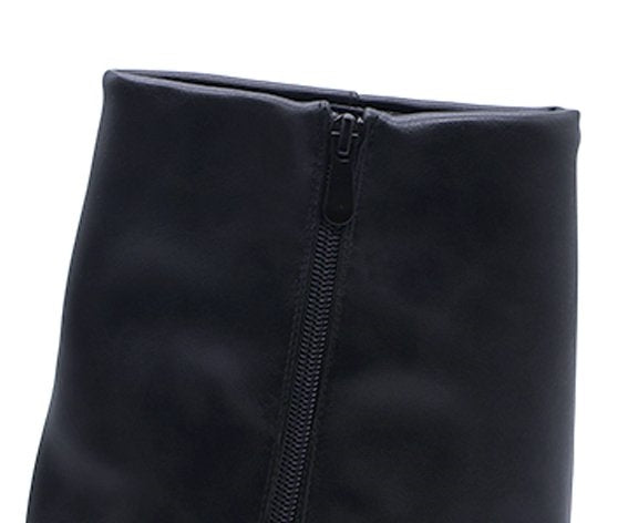 black folded boot