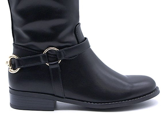 black horsebit riding boot