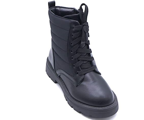 girls puffer black combat boot