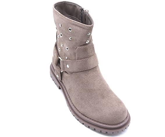 girls khaki suede biker boots