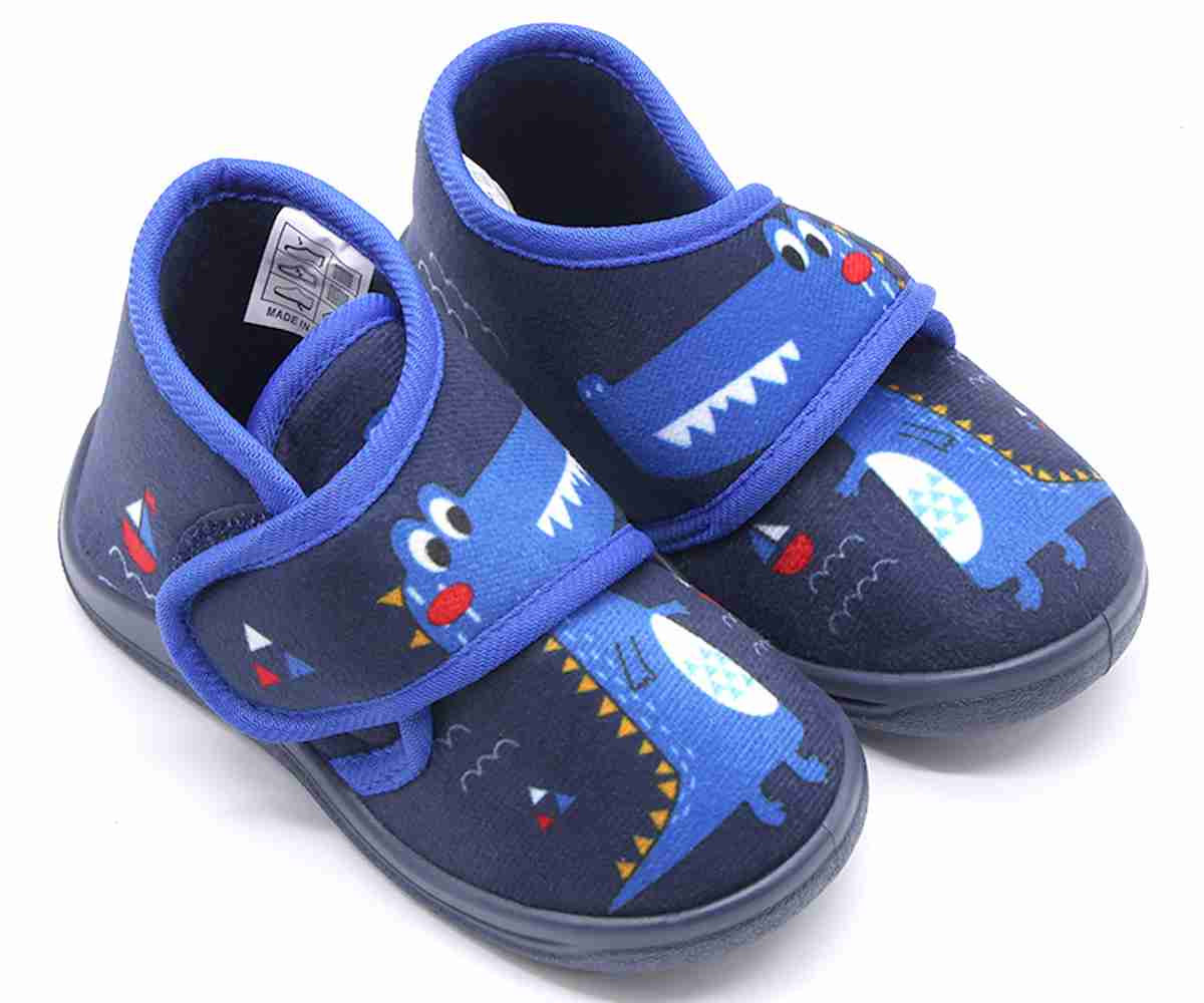 Navy Dino Slippers