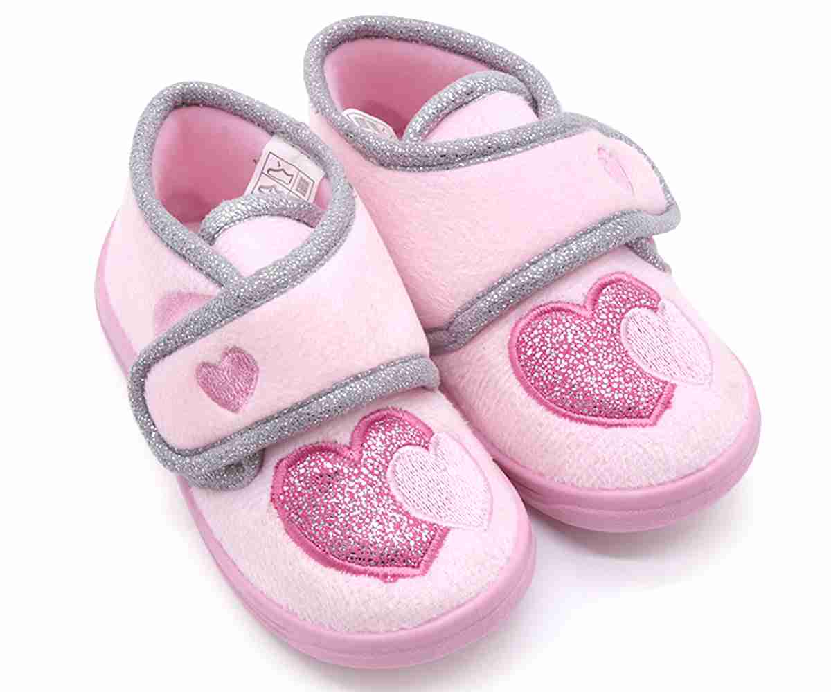 Sparkly Pink Heart Slippers