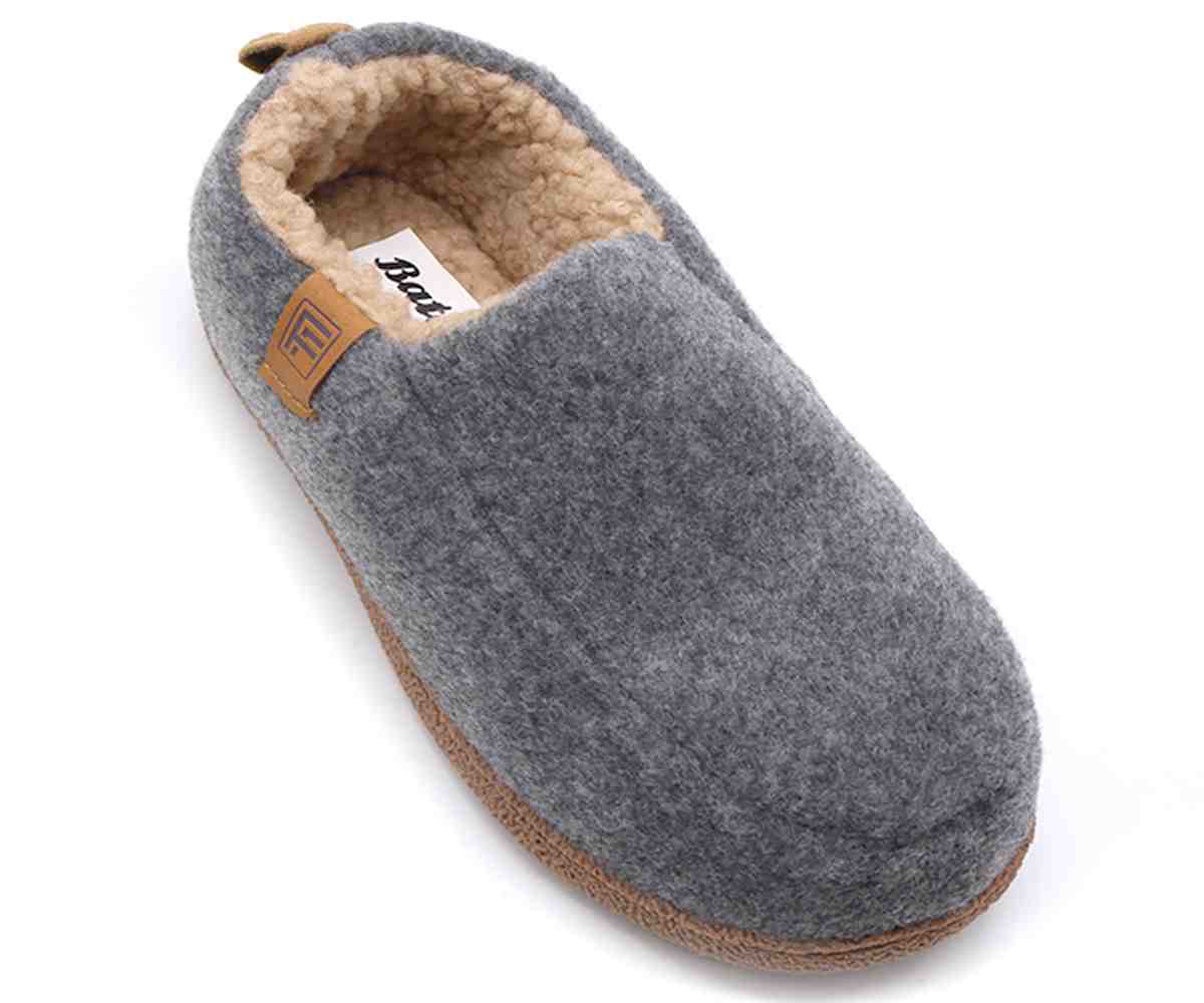 Grey Wool Slippers
