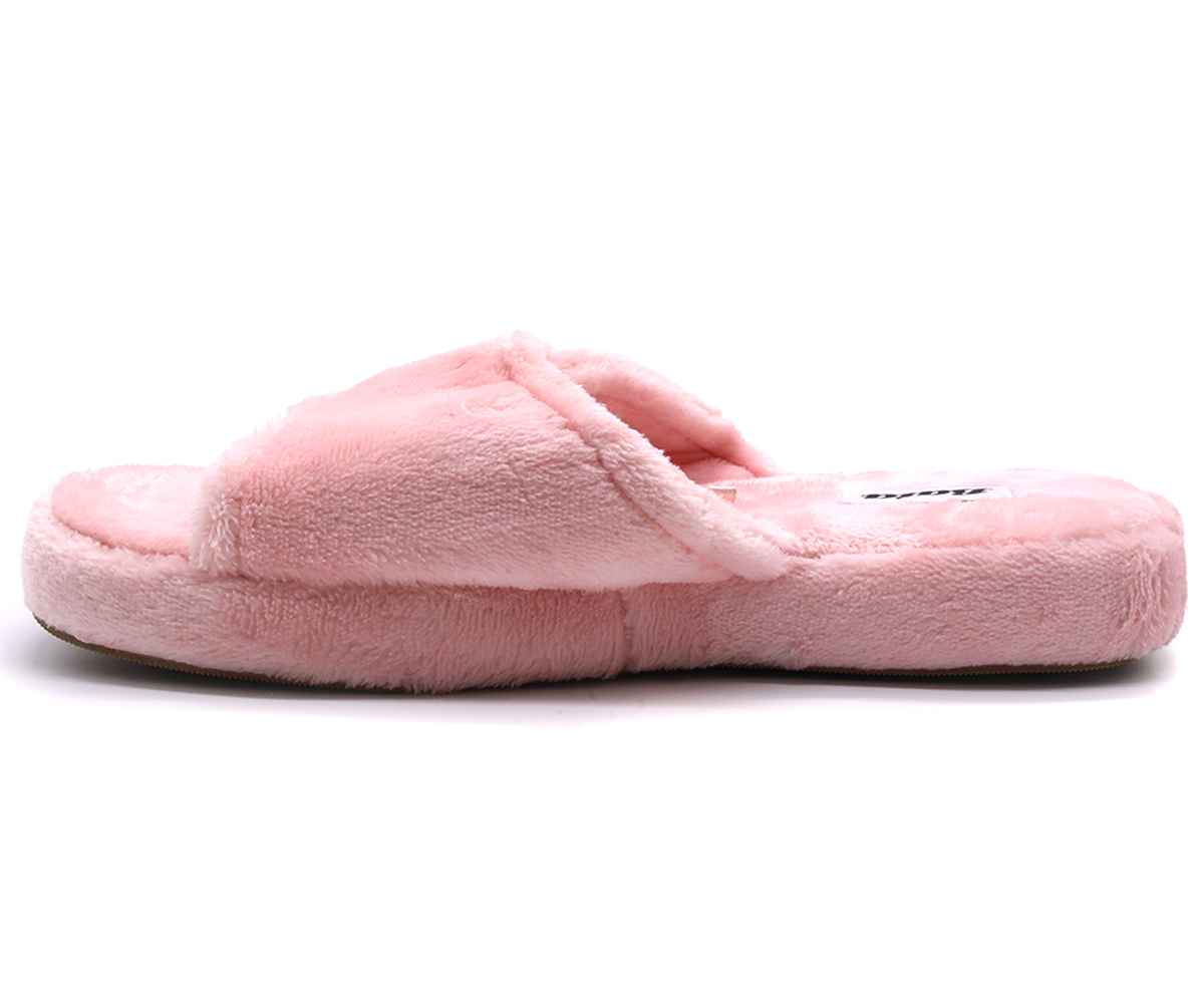 Pink Wool Velcro Slippers