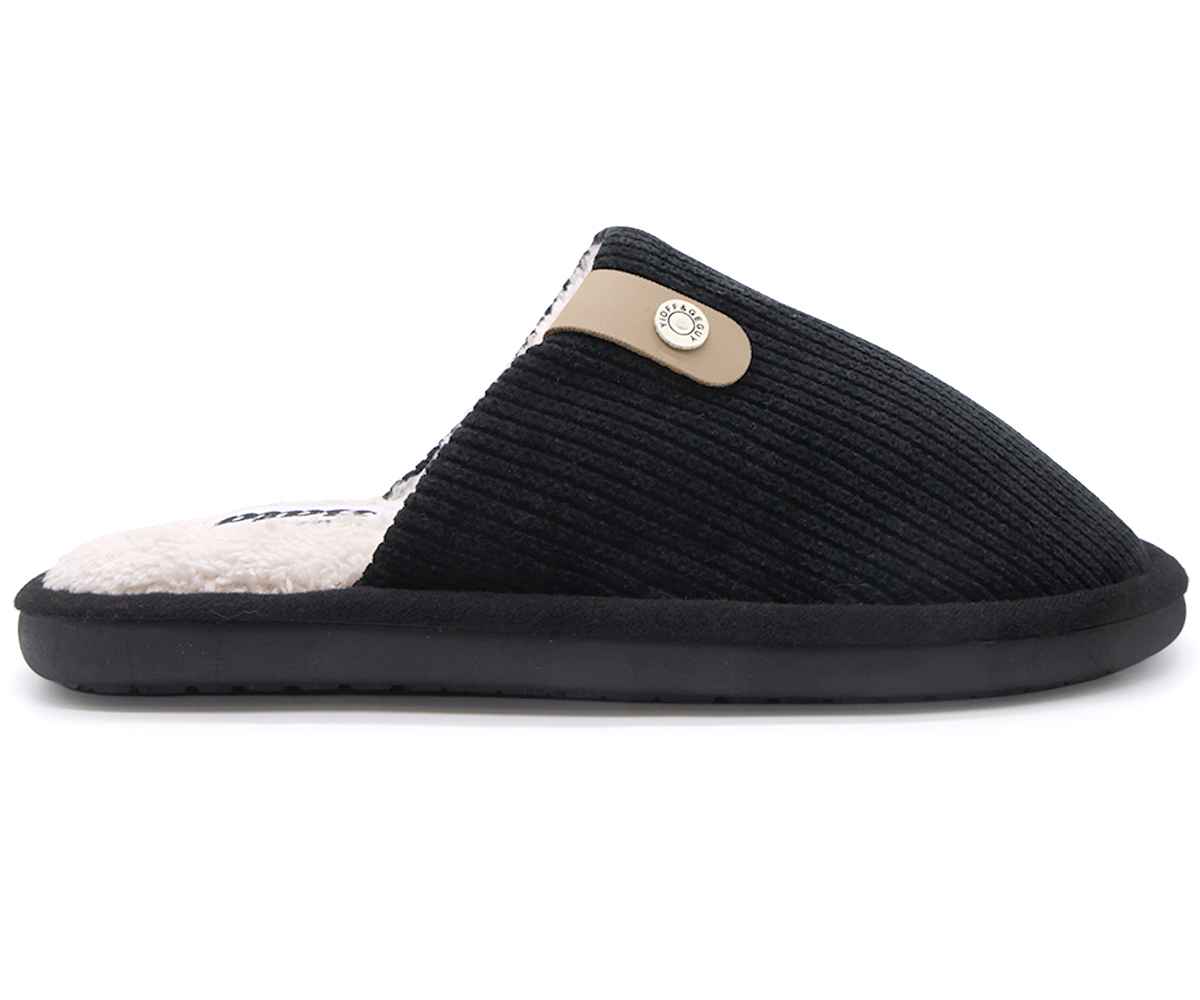 Black Wooly Slippers