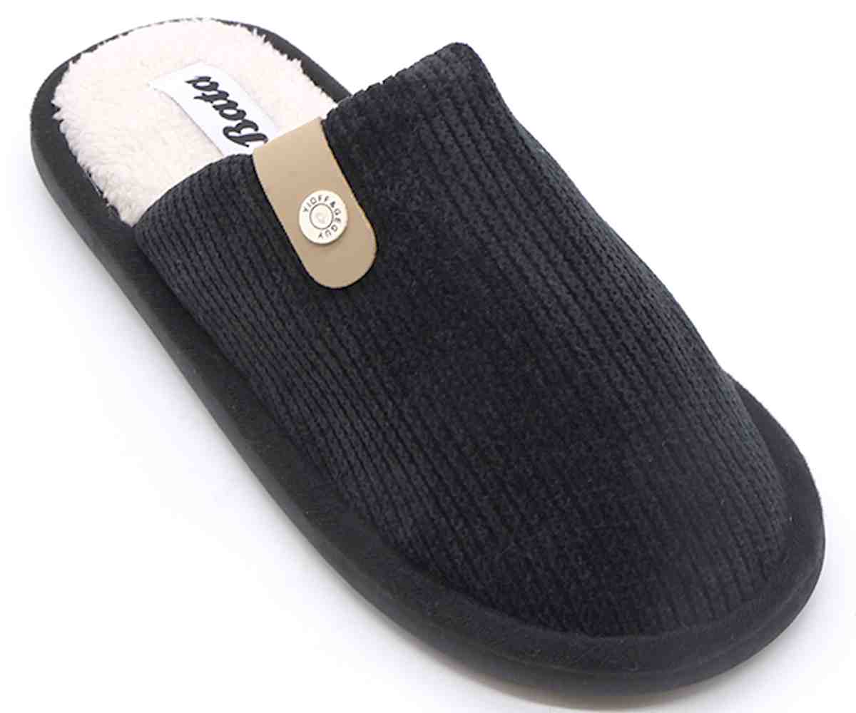 Black Wooly Slippers