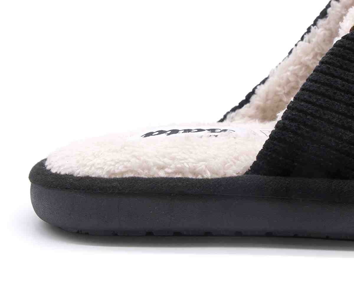 Black Wooly Slippers