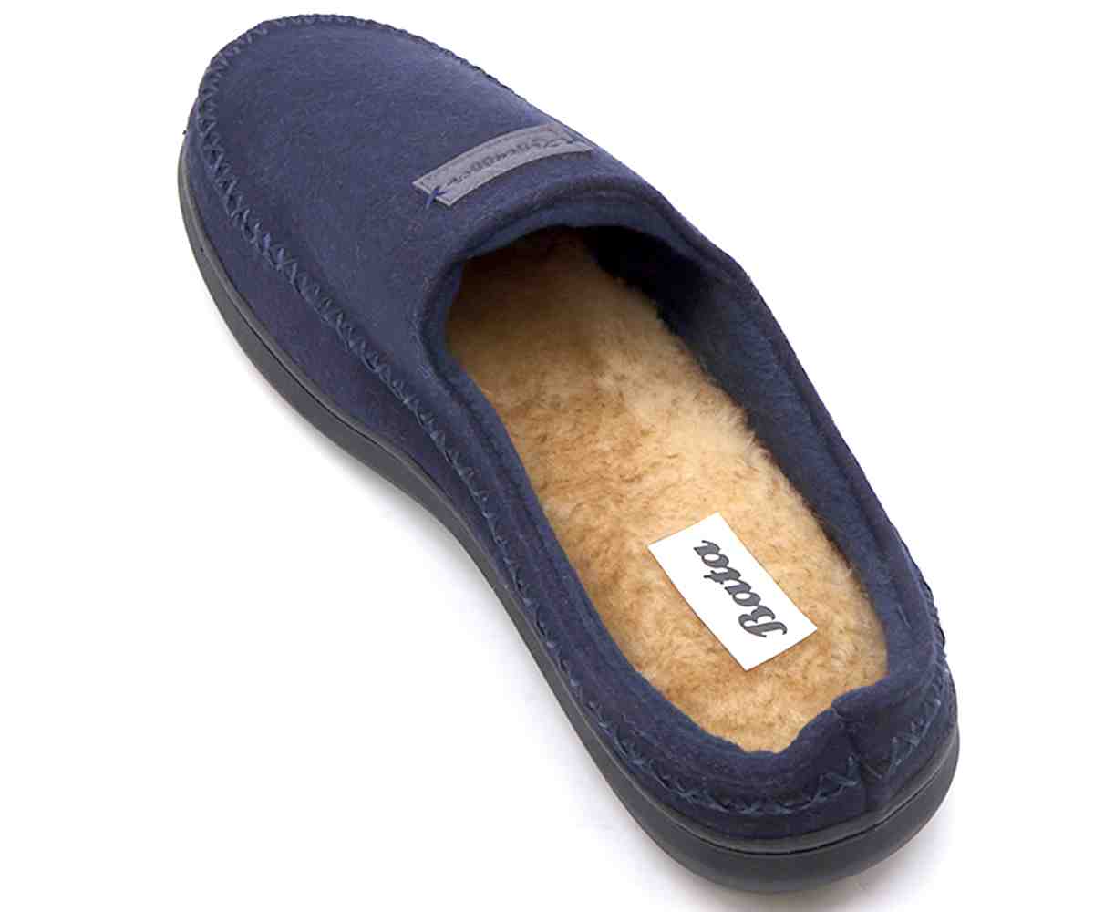 Navy Fleece Slipper