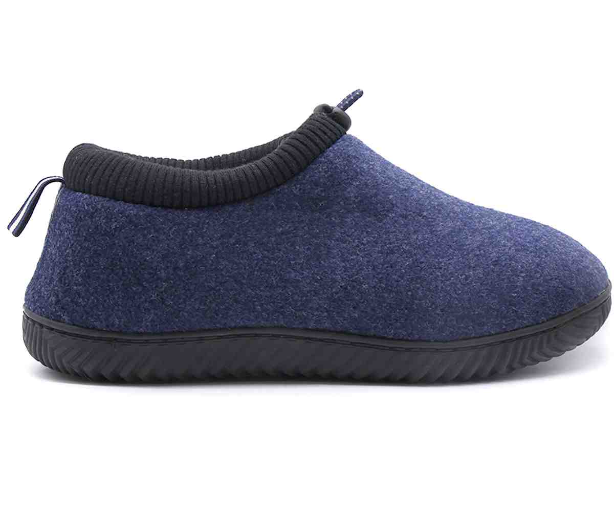 Navy Fleece Closed Slipper