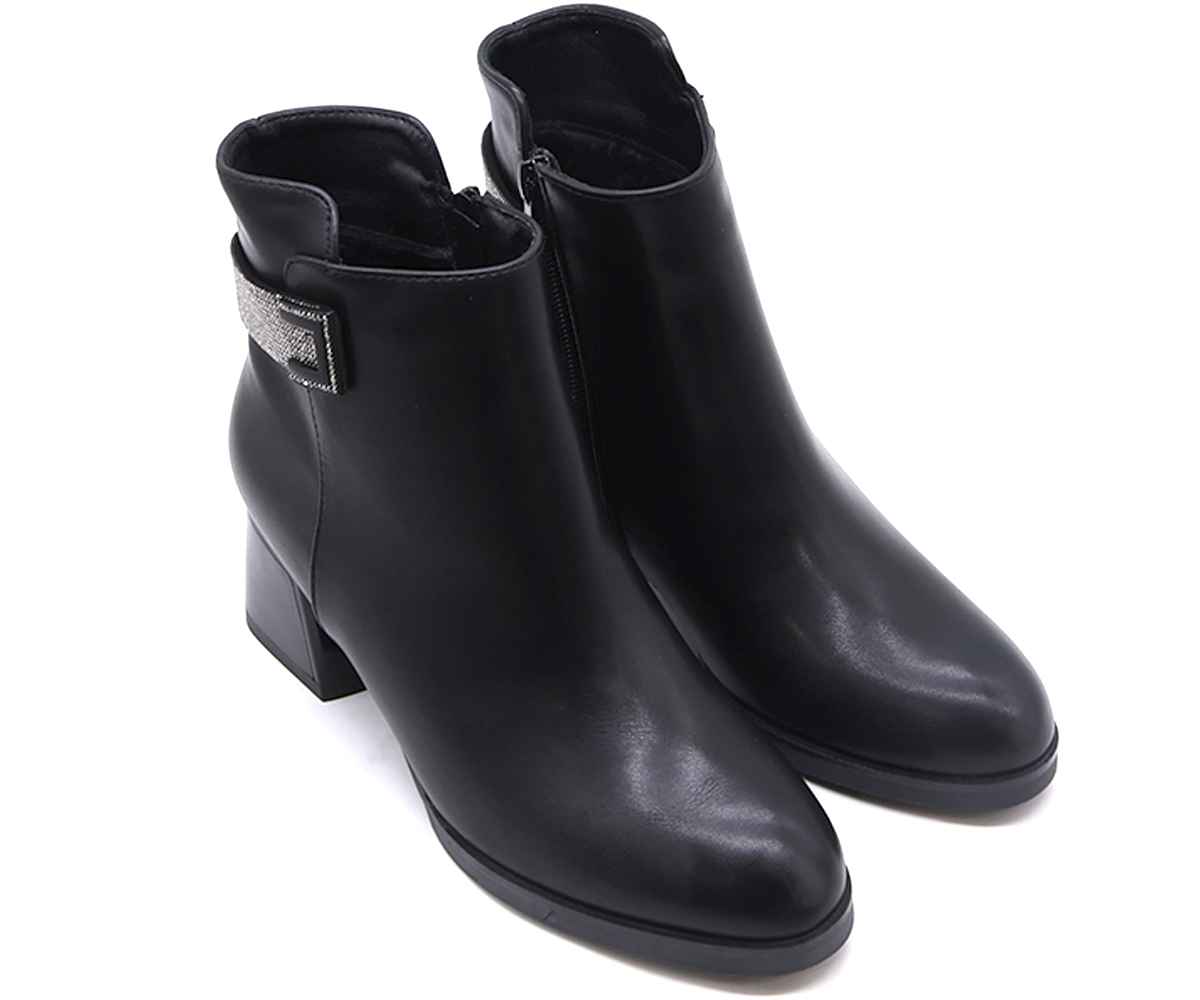 Black Embellished Ankle Booties