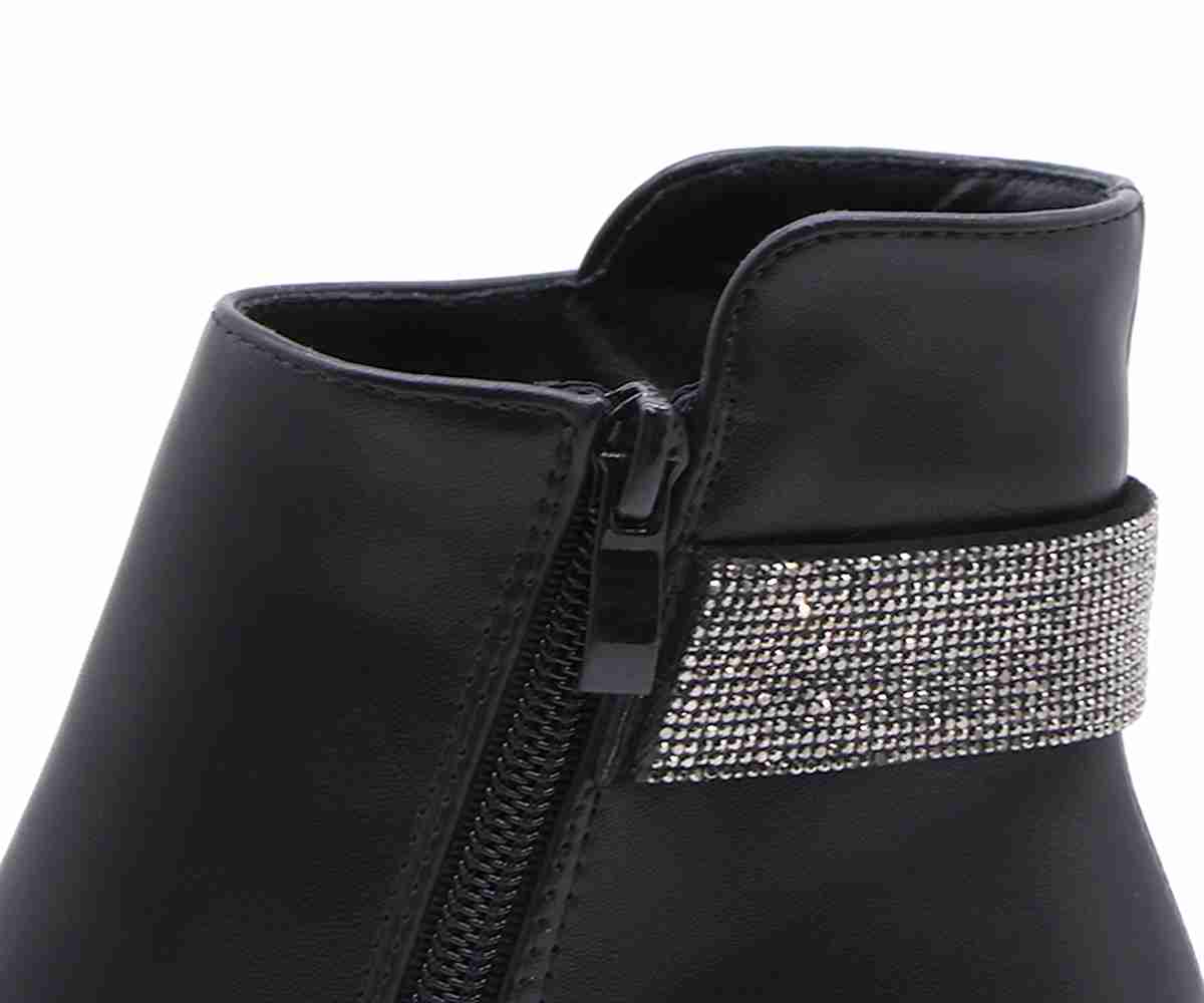 Black Embellished Ankle Booties
