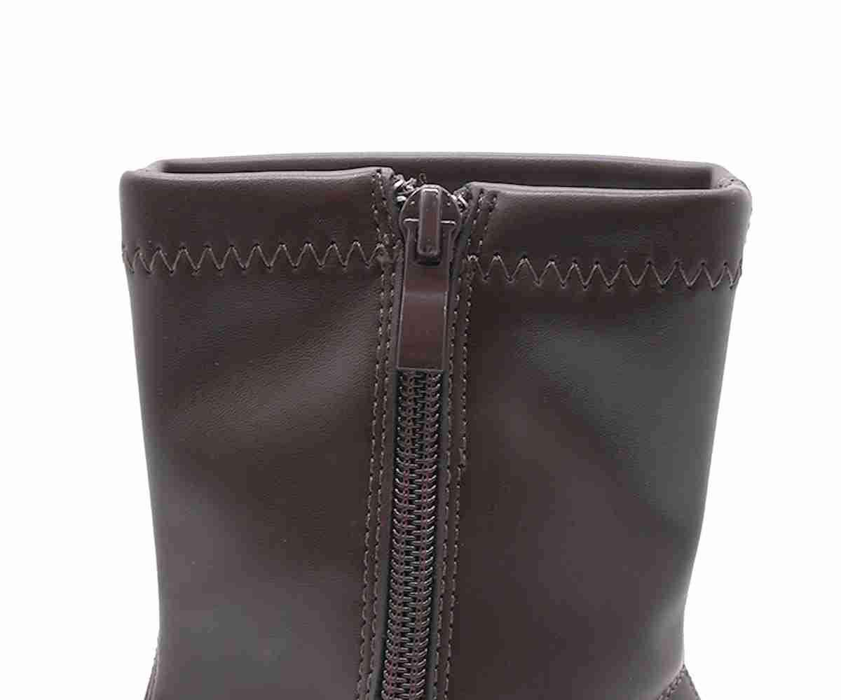 Brown Stretch Stiletto Booties