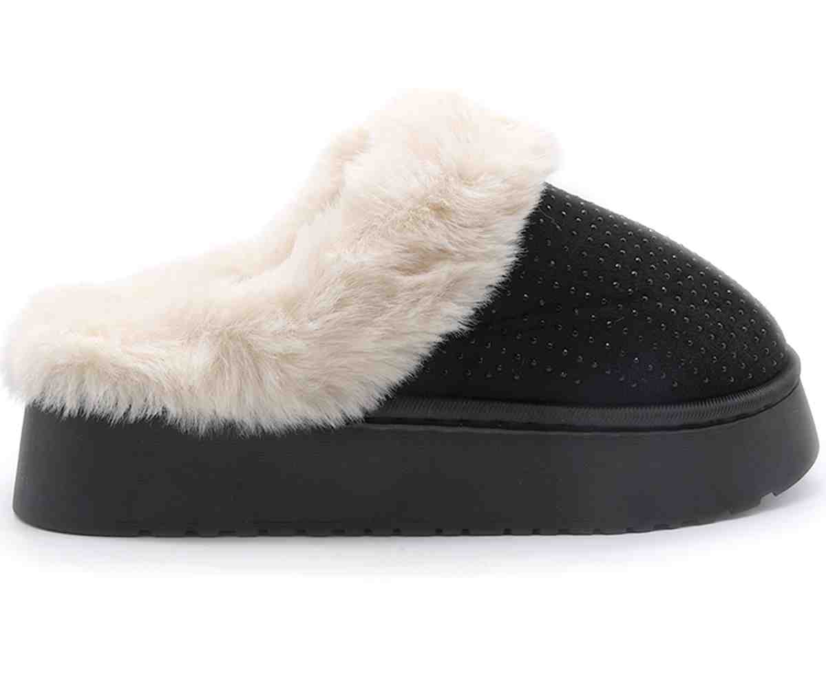 Sparkly Black Platform Slipper