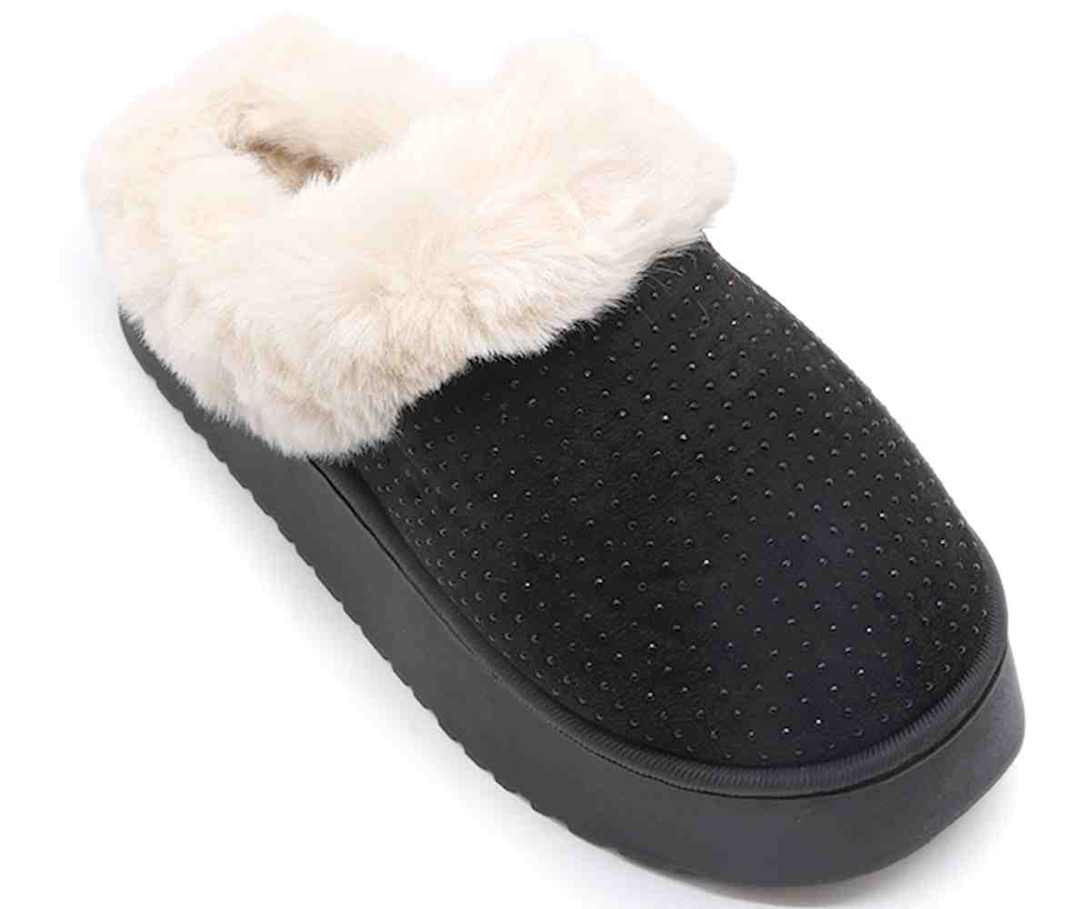 Sparkly Black Platform Slipper