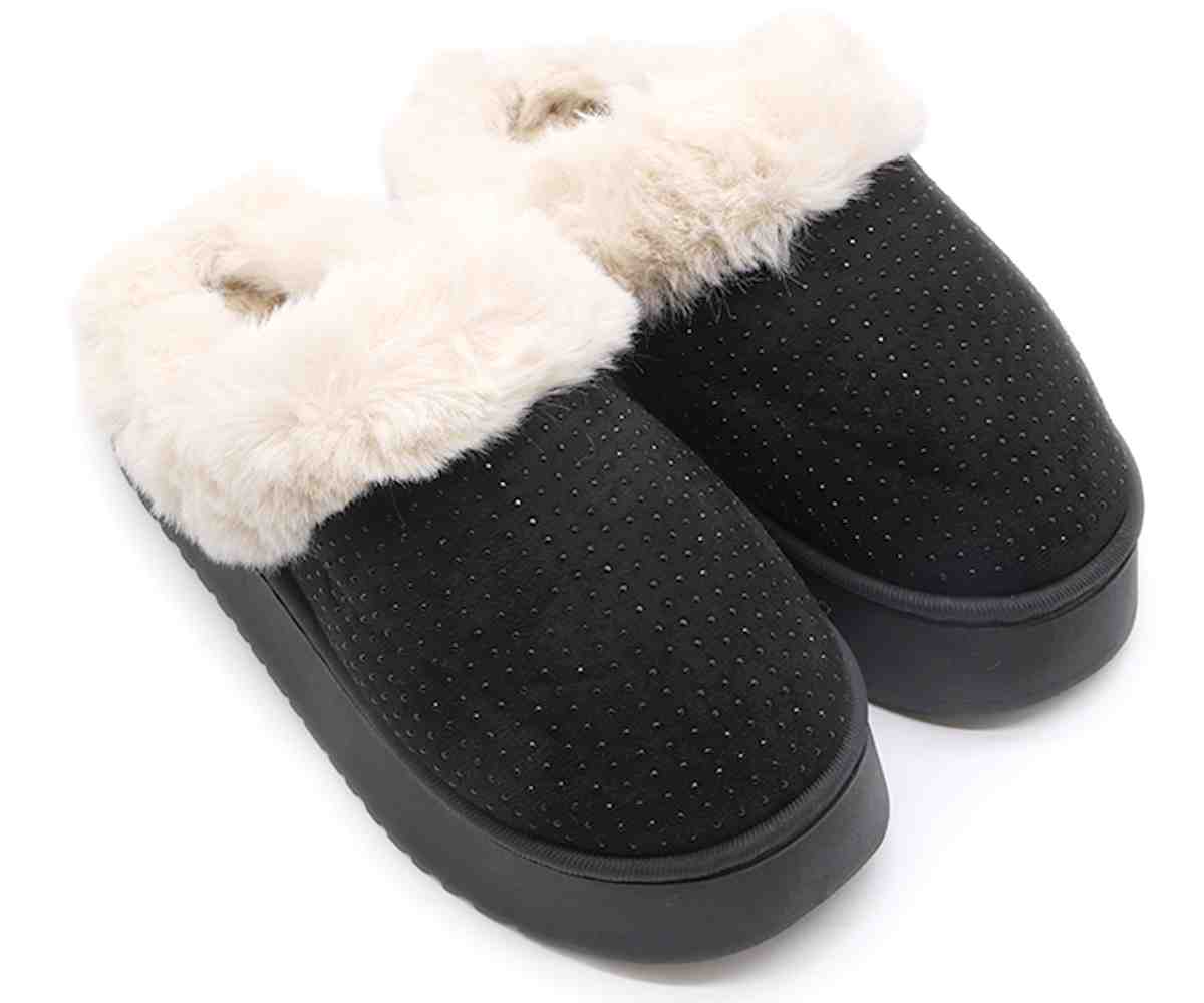 Sparkly Black Platform Slipper