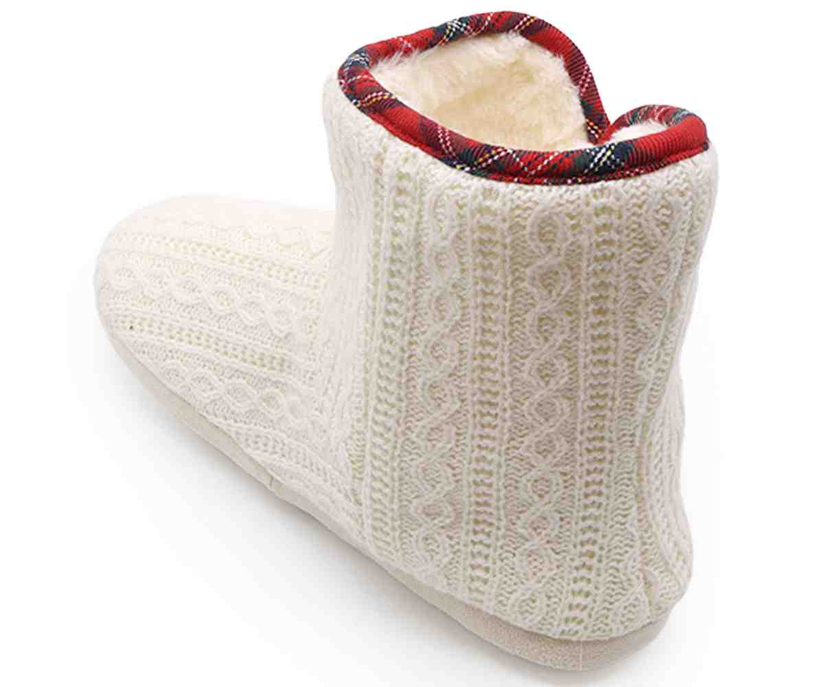 Cream Fleece Bootie Slippers