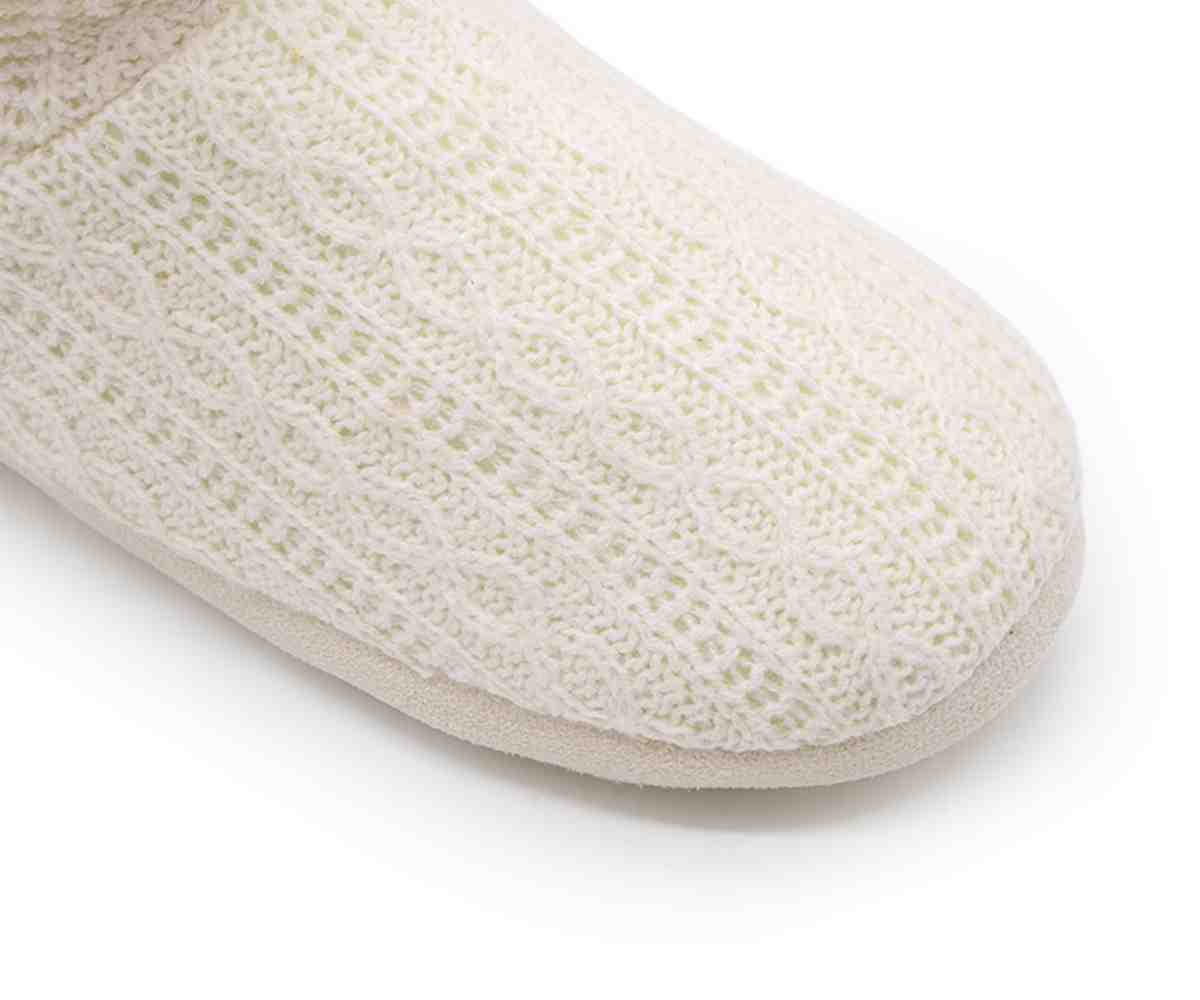 Cream Fleece Bootie Slippers