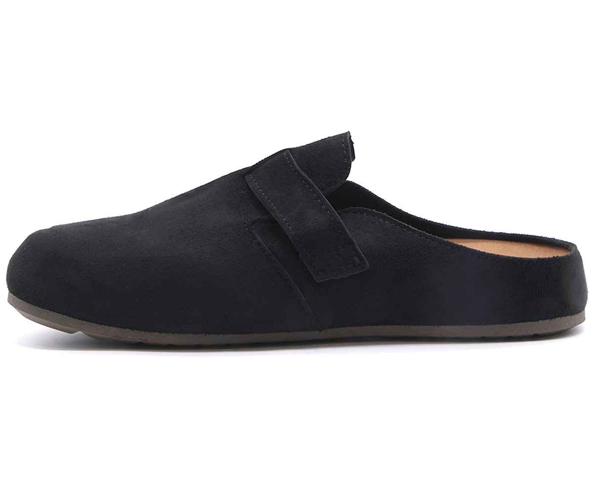 Buckled Black Suede Slide