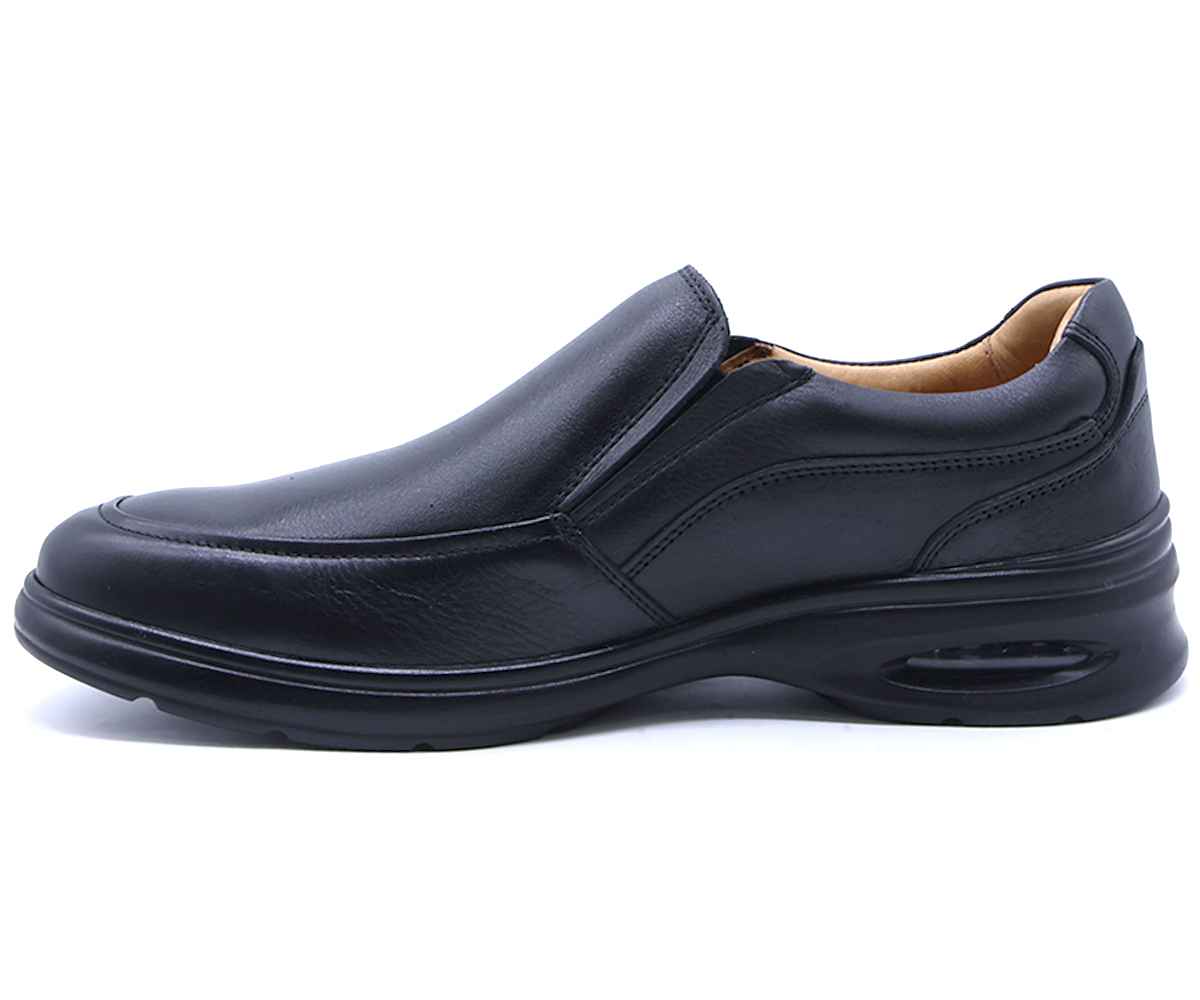 B Premium Gel Black Slip-Ons
