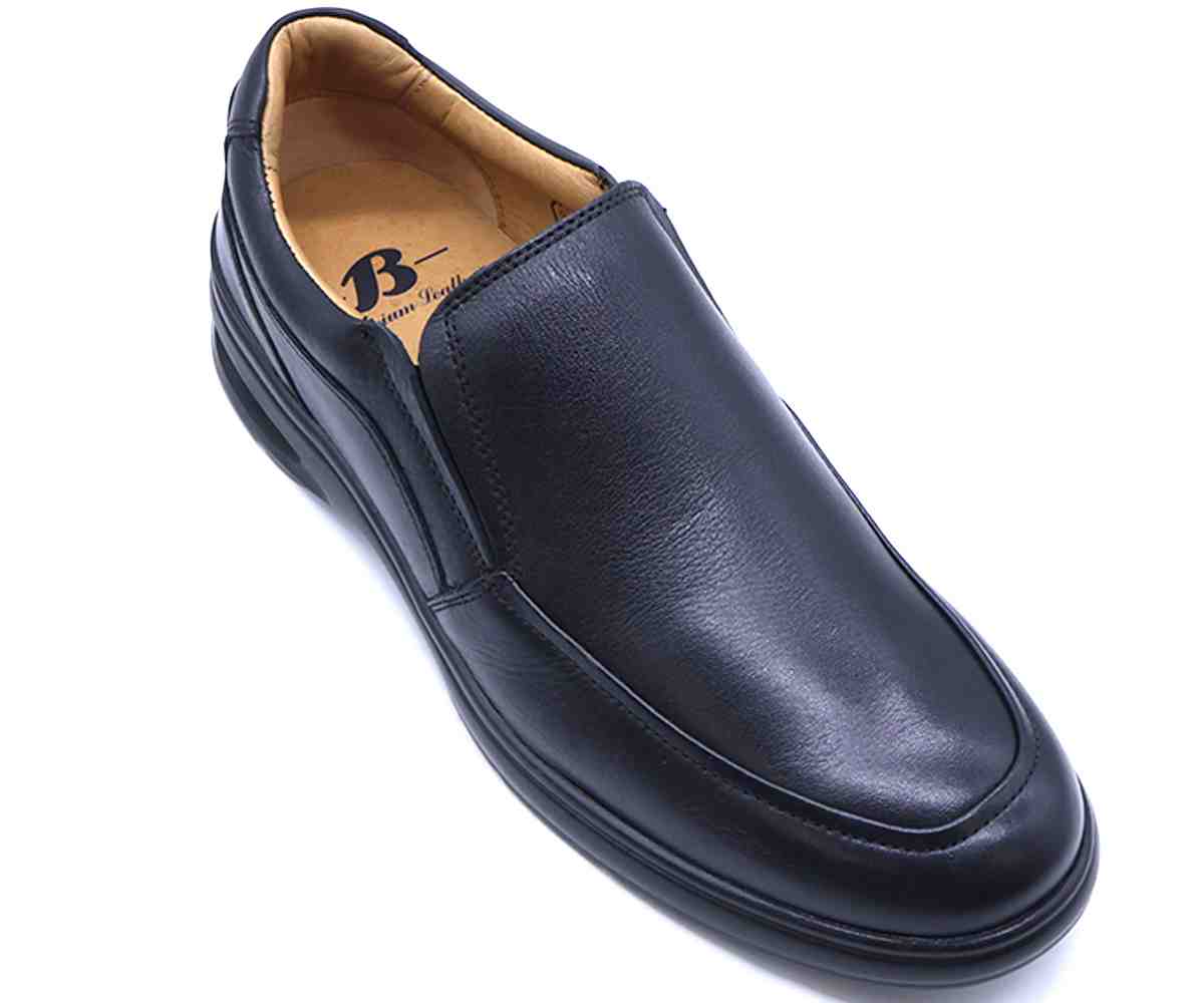 B Premium Gel Black Slip-Ons