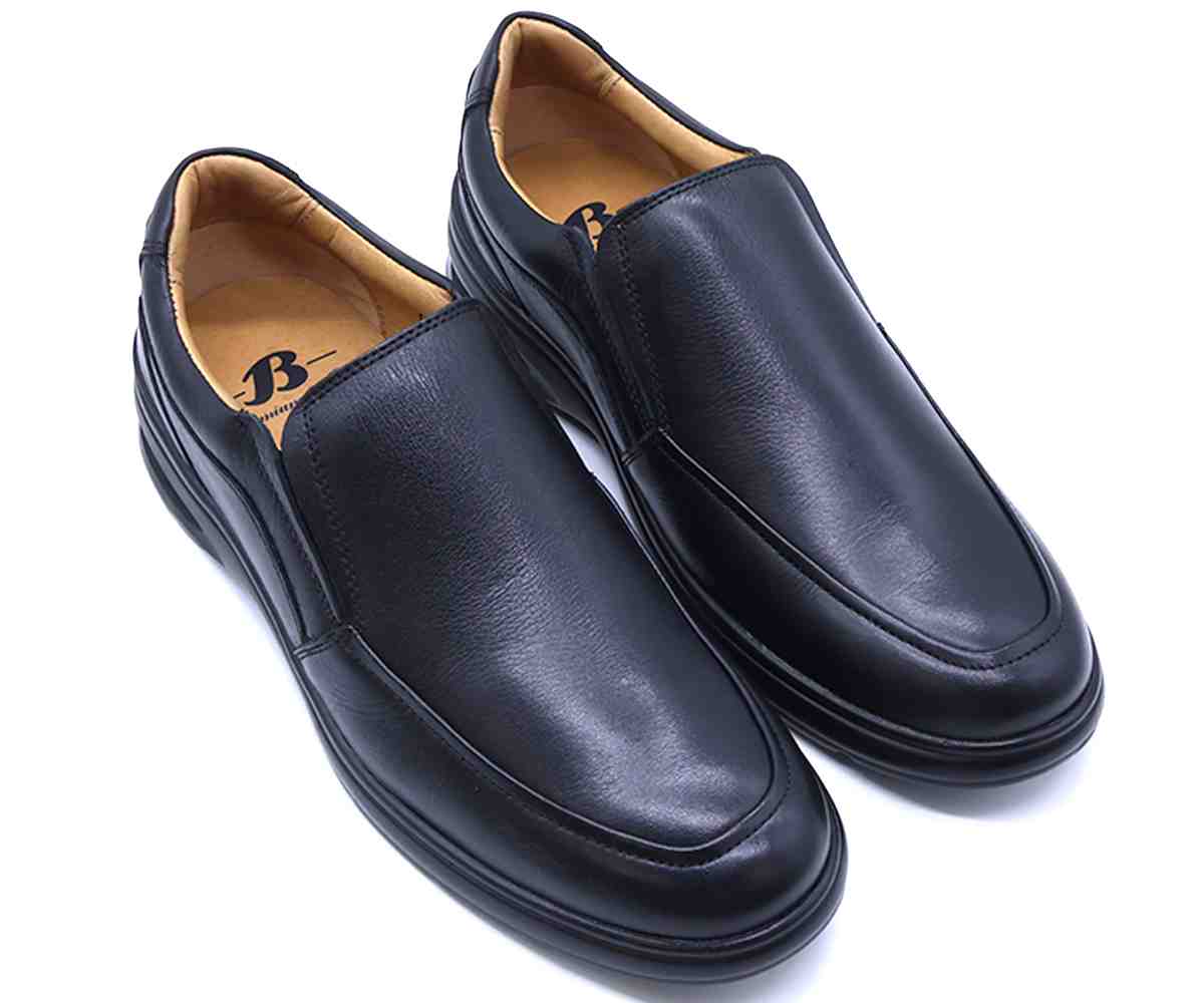 B Premium Gel Black Slip-Ons